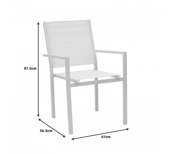 Τραπεζαρία Zacreta-Nares σετ 5τεμ λευκό-φυσικό 140x80x72.5εκ Υλικό: ALUMINUM - TEXTILENE 152-000006 Τραπεζαρία Zacreta-Nares σετ 5τεμ λευκό-φυσικό 140x80x72.5εκ Υλικό: ALUMINUM - TEXTILENE 152-000006