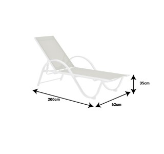 Ξαπλώστρα με μπράτσα Attain λευκό αλουμίνιο και textilene σε μπεζ απόχρωση 191x64x32εκ Υλικό: ALUMINUM - TEXTILE - POLYWOOD 152-000024