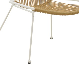 Καρέκλα Dapper λευκό μέταλλο-pe φυσικό 64.5x71x92.5εκ Υλικό: PE RATTAN-METAL 152-000043