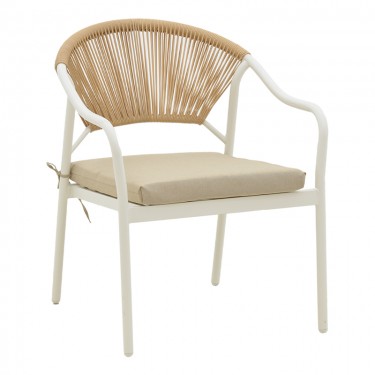 Σαλόνι Bonanza σετ 4τμχ rattan μπεζ-αλουμίνιο λευκό Υλικό: RATTAN-ALUMINIUM 152-000056