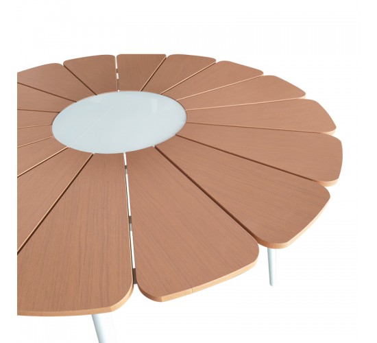 Τραπέζι Pinap λευκό αλουμίνιο και plywood σε φυσική απόχρωση Φ110x74εκ Υλικό: ALUMINIUM - PLYWOOD - GLASS 152-000090 Τραπέζι Pinap λευκό αλουμίνιο και plywood σε φυσική απόχρωση Φ110x74εκ Υλικό: ALUMINIUM - PLYWOOD - GLASS 152-000090