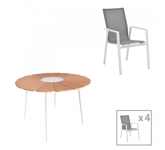 Τραπεζαρία Pinap-Dashiell σετ 5τεμ λευκό αλουμίνιο και plywood σε φυσική απόχρωση Φ110x74εκ Υλικό: PLYWOOD - ALUMINUM - TEXTILENE 152-000101 Τραπεζαρία Pinap-Dashiell σετ 5τεμ λευκό αλουμίνιο και plywood σε φυσική απόχρωση Φ110x74εκ Υλικό: PLYWOOD - ALUMINUM - TEXTILENE 152-000101
