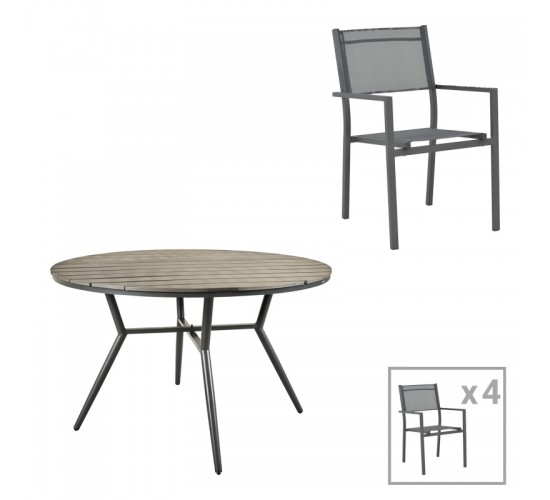 Τραπεζαρία Appa-Moly σετ 5τεμ αλουμίνιο και plywood σε ανθρακί απόχρωση Φ120x74εκ Υλικό: PLYWOOD - ALUMINUM - TEXTILENE 152-000102 Τραπεζαρία Appa-Moly σετ 5τεμ αλουμίνιο και plywood σε ανθρακί απόχρωση Φ120x74εκ Υλικό: PLYWOOD - ALUMINUM - TEXTILENE 152-000102