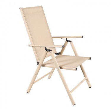 Πολυθρόνα Candor σαμπανί μέταλλο με textilene 51.5x63.5x107εκ Υλικό: METAL - TEXTILENE 152-000104