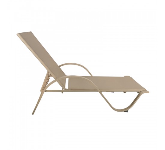 Ξαπλώστρα με μπράτσα Attain αλουμίνιο σε cappuccino-textilene σε καφέ απόχρωση191x64x32εκ Υλικό: ALUMINUM - 2*1 TEXTILE FABRIC 152-000105