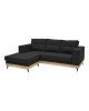 Γωνιακός καναπές αναστρέψιμος Mirabel μαύρο ύφασμα-φυσικό ξύλο 250x184x100εκ Υλικό: SOLID  WOOD CHIPBOARD-ELASTIC WEBBING-FOAM-POLYESTER FABRIC 166-000021