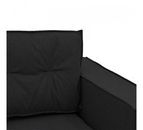 Γωνιακός καναπές αναστρέψιμος Mirabel μαύρο ύφασμα-φυσικό ξύλο 250x184x100εκ Υλικό: SOLID  WOOD CHIPBOARD-ELASTIC WEBBING-FOAM-POLYESTER FABRIC 166-000021