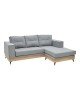 Γωνιακός καναπές αναστρέψιμος Mirabel γκρι ύφασμα-φυσικό ξύλο 250x184x100εκ Υλικό: SOLID  WOOD CHIPBOARD-ELASTIC WEBBING-FOAM-POLYESTER FABRIC 166-000022