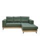 Γωνιακός καναπές αναστρέψιμος Mirabel πράσινο ύφασμα-φυσικό ξύλο 250x184x100εκ Υλικό: SOLID  WOOD CHIPBOARD-ELASTIC WEBBING-FOAM-POLYESTER FABRIC 166-000023