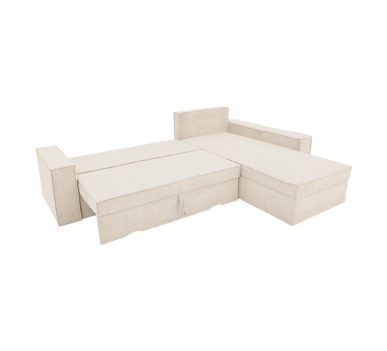 Γωνιακός καναπές-κρεβάτι αναστρέψιμος Venzie ύφασμα σε μπεζ απόχρωση 283x214x83εκ Υλικό: SOLID WOOD. MDF. FABRIC 166-000028
