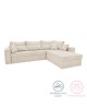Γωνιακός καναπές-κρεβάτι αναστρέψιμος Venzie ύφασμα σε μπεζ απόχρωση 283x214x83εκ Υλικό: SOLID WOOD. MDF. FABRIC 166-000028