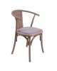 Καρέκλα Dourel ύφασμα γκρι-rattan πόδι φυσικό Υλικό: Elm wood  rattan back fabric seat 167-000012
