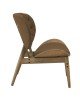 Πολυθρόνα relax Udalle μασίφ ξύλο καρυδί-ύφασμα καφέ 77x70x82εκ Υλικό: ELM WOOD - FABRIC 167-000019