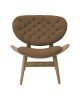 Πολυθρόνα relax Udalle μασίφ ξύλο καρυδί-ύφασμα καφέ 77x70x82εκ Υλικό: ELM WOOD - FABRIC 167-000019