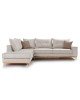 Γωνιακός καναπές δεξιά γωνία Luxury II pakoworld ύφασμα cream-mocha 290x235x90εκ