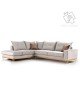 Γωνιακός καναπές δεξιά γωνία Luxury II pakoworld ύφασμα cream-mocha 290x235x90εκ