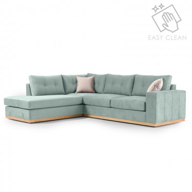 Γωνιακός καναπές δεξιά γωνία Boston ύφασμα ciel-cream 280x225x90εκ Υλικό: FABRIC 168-000026