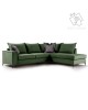 Γωνιακός καναπές αριστερή γωνία Romantic pakoworld ύφασμα κυπαρισσί-ανθρακί 290x235x95εκ