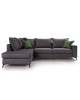 Γωνιακός καναπές δεξιά γωνία Romantic pakoworld ύφασμα ανθρακί-κυπαρισσί 290x235x95εκ