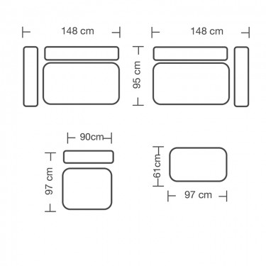 Πολυμορφικός-αναστρέψιμος καναπές London γκρι ύφασμα με μαξιλάρια σε απόχρωση ανοιχτό γκρι 296x246x95εκ Υλικό: FABRIC 168-000062