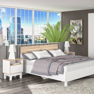 Κομοδίνο Awell sonoma-λευκό 45x44x58εκ Υλικό: CLIPBOARD WITH MELAMINE COATING 173-000005