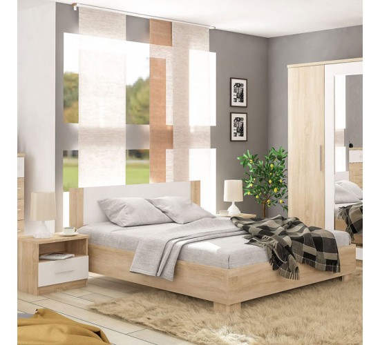 Κρεβάτι Geneva φυσικό-λευκό 180x200εκ Υλικό: CLIPBOARD WITH MELAMINE COATING 173-000014 Κρεβάτι Geneva φυσικό-λευκό 180x200εκ Υλικό: CLIPBOARD WITH MELAMINE COATING 173-000014