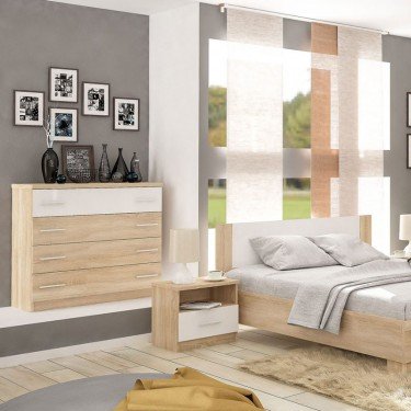 Κομοδίνο Geneva φυσικό-λευκό 50x37x45.5εκ Υλικό: CLIPBOARD WITH MELAMINE COATING 173-000015