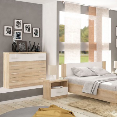 Συρταριέρα Geneva 4ων συρταριών φυσικό-λευκό 103x40x92εκ Υλικό: CLIPBOARD WITH MELAMINE COATING 173-000016