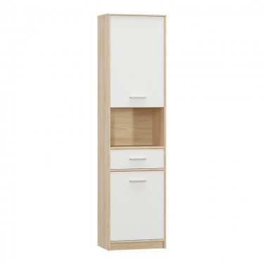 Στήλη Letto σε oak - λευκό ματ απόχρωση 50,2x34,3x195εκ Υλικό: CLIPBOARD WITH MELAMINE COATING 173-000050