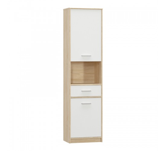 Ντουλάπα στήλη Letto σε oak - λευκό ματ απόχρωση 50,2x34,3x195εκ Υλικό: CLIPBOARD WITH MELAMINE COATING 173-000050 Ντουλάπα στήλη Letto σε oak - λευκό ματ απόχρωση 50,2x34,3x195εκ Υλικό: CLIPBOARD WITH MELAMINE COATING 173-000050