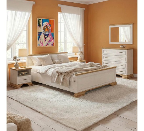 Σετ Κρεβατοκάμαρας Jaden με Κρεβάτι 160x200εκ Σετ 4τεμ Υλικό: CLIPBOARD WITH MELAMINE COATING 173-000056