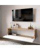 Έπιπλο τηλεόρασης επιτοίχιο Serit pakoworld λευκό-oak 100x31,5x29,5εκ Έπιπλο τηλεόρασης επιτοίχιο Serit pakoworld λευκό-oak 100x31,5x29,5εκ