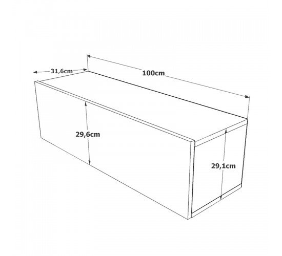 Έπιπλο τηλεόρασης επιτοίχιο Serit pakoworld λευκό-oak 100x31,5x29,5εκ Έπιπλο τηλεόρασης επιτοίχιο Serit pakoworld λευκό-oak 100x31,5x29,5εκ
