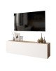Έπιπλο τηλεόρασης επιτοίχιο Serit pakoworld λευκό-oak 100x31,5x29,5εκ Έπιπλο τηλεόρασης επιτοίχιο Serit pakoworld λευκό-oak 100x31,5x29,5εκ