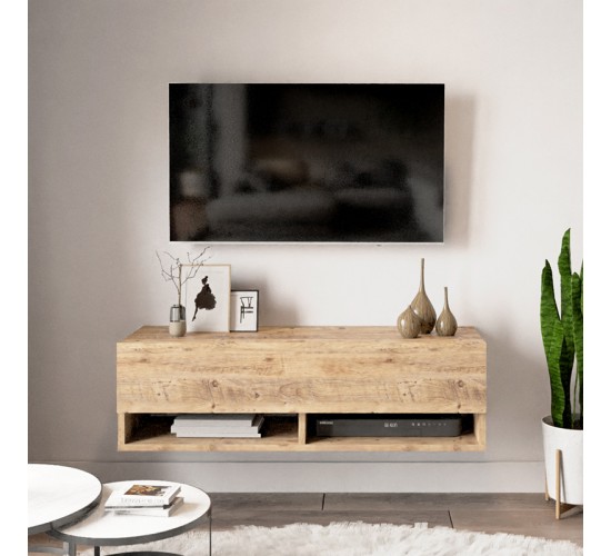 Έπιπλο τηλεόρασης επιτοίχιο Roscoe oak 100x31,5x29,5εκ Υλικό: CLIPBOARD WITH MELAMINE COATING 18mm - MDF 176-000007 Έπιπλο τηλεόρασης επιτοίχιο Roscoe oak 100x31,5x29,5εκ Υλικό: CLIPBOARD WITH MELAMINE COATING 18mm - MDF 176-000007