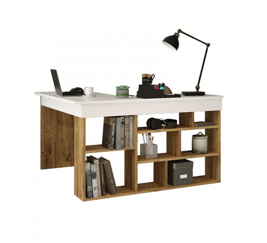 Γραφείο γωνιακό Rosaline λευκό-oak 120x129x72εκ Υλικό: CLIPBOARD WITH MELAMINE COATING 18mm 176-000010 Γραφείο γωνιακό Rosaline λευκό-oak 120x129x72εκ Υλικό: CLIPBOARD WITH MELAMINE COATING 18mm 176-000010