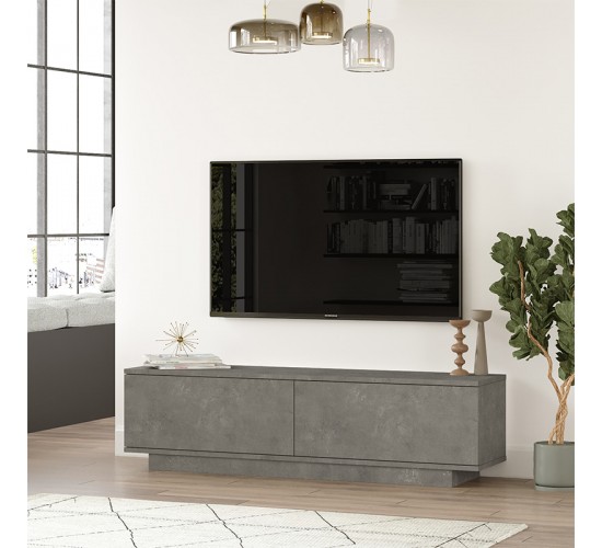 Έπιπλο τηλεόρασης Zoeva γκρι cemento 140x35,5x38εκ Υλικό: CLIPBOARD WITH MELAMINE COATING 18mm - MDF 176-000013 Έπιπλο τηλεόρασης Zoeva γκρι cemento 140x35,5x38εκ Υλικό: CLIPBOARD WITH MELAMINE COATING 18mm - MDF 176-000013