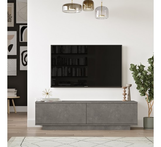 Έπιπλο τηλεόρασης Zoeva γκρι cemento 140x35,5x38εκ Υλικό: CLIPBOARD WITH MELAMINE COATING 18mm - MDF 176-000013 Έπιπλο τηλεόρασης Zoeva γκρι cemento 140x35,5x38εκ Υλικό: CLIPBOARD WITH MELAMINE COATING 18mm - MDF 176-000013