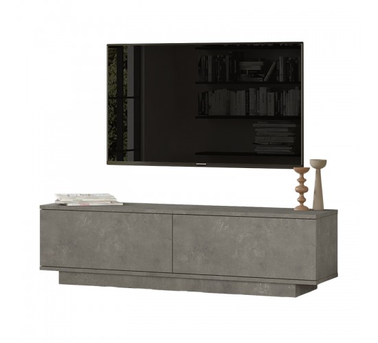 Έπιπλο τηλεόρασης Zoeva γκρι cemento 140x35,5x38εκ Υλικό: CLIPBOARD WITH MELAMINE COATING 18mm - MDF 176-000013 Έπιπλο τηλεόρασης Zoeva γκρι cemento 140x35,5x38εκ Υλικό: CLIPBOARD WITH MELAMINE COATING 18mm - MDF 176-000013