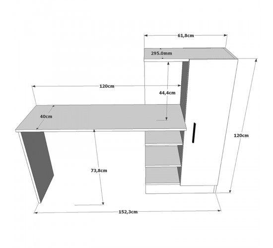 Γραφείο-ραφιέρα Kary μαύρο-oak 152,5x40x120εκ Υλικό: CLIPBOARD WITH MELAMINE COATING 18mm 176-000019 Γραφείο-ραφιέρα Kary μαύρο-oak 152,5x40x120εκ Υλικό: CLIPBOARD WITH MELAMINE COATING 18mm 176-000019