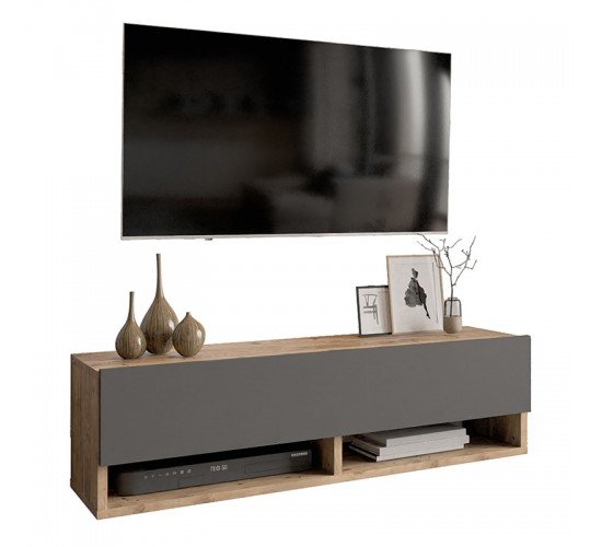 Έπιπλο τηλεόρασης επιτοίχιο Handra ανθρακί-oak 100x31,5x29εκ Υλικό: CLIPBOARD WITH MELAMINE COATING 18mm - MDF 176-000022 Έπιπλο τηλεόρασης επιτοίχιο Handra ανθρακί-oak 100x31,5x29εκ Υλικό: CLIPBOARD WITH MELAMINE COATING 18mm - MDF 176-000022