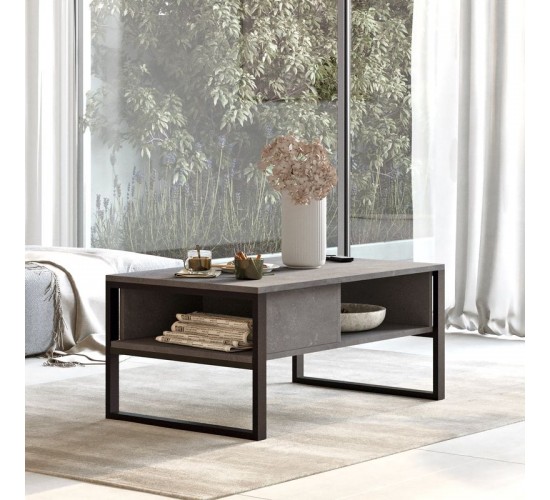 Τραπέζι σαλονιού Honora ανθρακί antique-μαύρο 100x60x44.5εκ Υλικό: CLIPBOARD WITH MELAMINE COATING - METAL 176-000033 Τραπέζι σαλονιού Honora ανθρακί antique-μαύρο 100x60x44.5εκ Υλικό: CLIPBOARD WITH MELAMINE COATING - METAL 176-000033