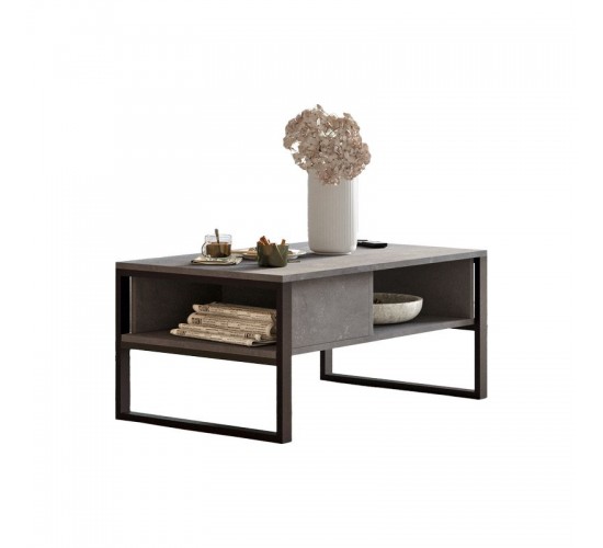 Τραπέζι σαλονιού Honora ανθρακί antique-μαύρο 100x60x44.5εκ Υλικό: CLIPBOARD WITH MELAMINE COATING - METAL 176-000033 Τραπέζι σαλονιού Honora ανθρακί antique-μαύρο 100x60x44.5εκ Υλικό: CLIPBOARD WITH MELAMINE COATING - METAL 176-000033