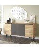 Μπουφές Augusta oak-ανθρακί 160x40x78.5εκ Υλικό: CLIPBOARD WITH MELAMINE COATING - PP 176-000036 Μπουφές Augusta oak-ανθρακί 160x40x78.5εκ Υλικό: CLIPBOARD WITH MELAMINE COATING - PP 176-000036