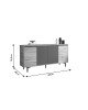 Μπουφές Augusta oak-ανθρακί 160x40x78.5εκ Υλικό: CLIPBOARD WITH MELAMINE COATING - PP 176-000036 Μπουφές Augusta oak-ανθρακί 160x40x78.5εκ Υλικό: CLIPBOARD WITH MELAMINE COATING - PP 176-000036