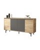 Μπουφές Augusta oak-ανθρακί 160x40x78.5εκ Υλικό: CLIPBOARD WITH MELAMINE COATING - PP 176-000036 Μπουφές Augusta oak-ανθρακί 160x40x78.5εκ Υλικό: CLIPBOARD WITH MELAMINE COATING - PP 176-000036