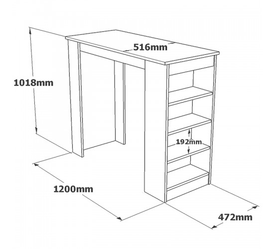 Τραπέζι μπαρ Riff λευκό-sonoma 120x51.5x101.5εκ Υλικό: CLIPBOARD WITH MELAMINE COATING 18mm 176-000052 Τραπέζι μπαρ Riff λευκό-sonoma 120x51.5x101.5εκ Υλικό: CLIPBOARD WITH MELAMINE COATING 18mm 176-000052