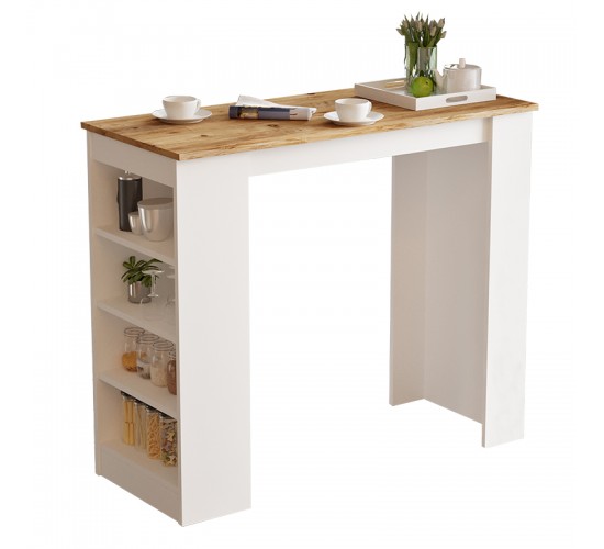 Τραπέζι μπαρ Riff λευκό-sonoma 120x51.5x101.5εκ Υλικό: CLIPBOARD WITH MELAMINE COATING 18mm 176-000052 Τραπέζι μπαρ Riff λευκό-sonoma 120x51.5x101.5εκ Υλικό: CLIPBOARD WITH MELAMINE COATING 18mm 176-000052