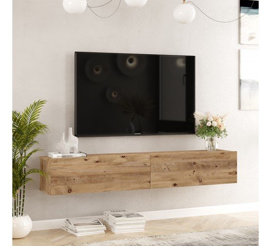 Έπιπλο τηλεόρασης επιτοίχιο Dello sonoma 180x31.6x29.6εκ Υλικό: CLIPBOARD WITH MELAMINE COATING 18mm - MDF 176-000060 Έπιπλο τηλεόρασης επιτοίχιο Dello sonoma 180x31.6x29.6εκ Υλικό: CLIPBOARD WITH MELAMINE COATING 18mm - MDF 176-000060
