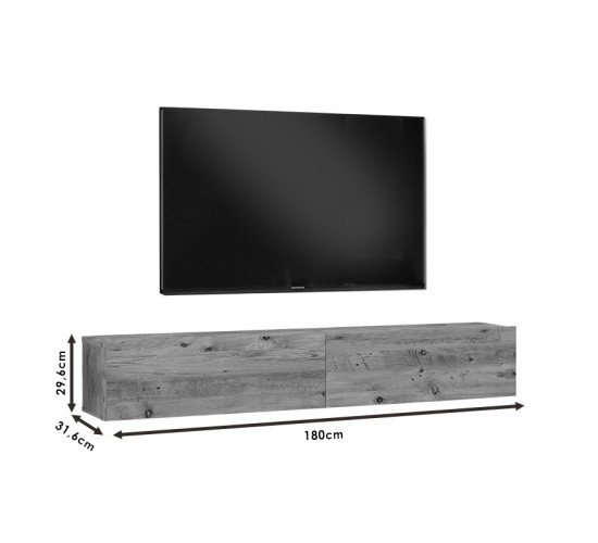 Έπιπλο τηλεόρασης επιτοίχιο Dello sonoma 180x31.6x29.6εκ Υλικό: CLIPBOARD WITH MELAMINE COATING 18mm - MDF 176-000060 Έπιπλο τηλεόρασης επιτοίχιο Dello sonoma 180x31.6x29.6εκ Υλικό: CLIPBOARD WITH MELAMINE COATING 18mm - MDF 176-000060